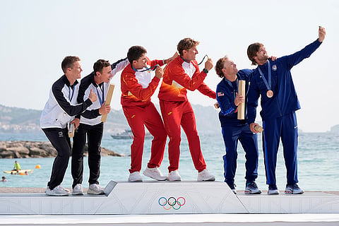 2024 Paris Summer Olympics Sailing men's skiff race medal ceremony